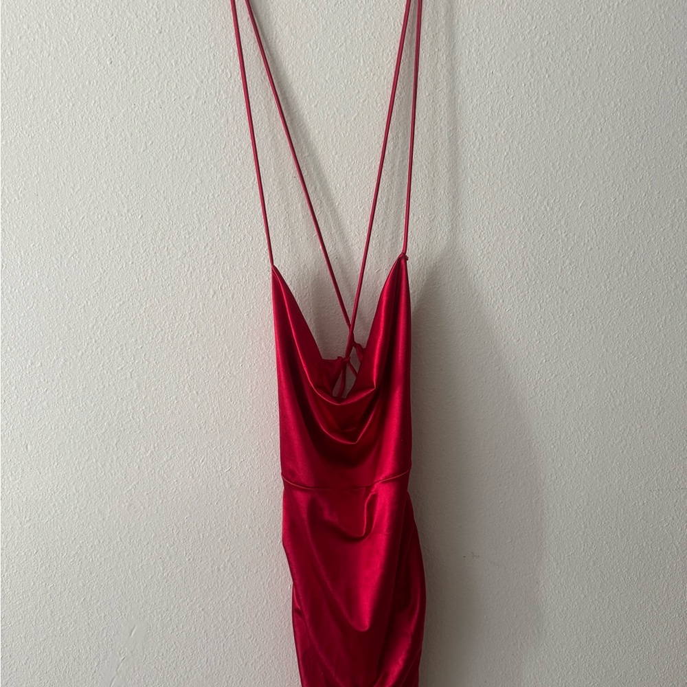 Fashion Nova Red Backless Dress